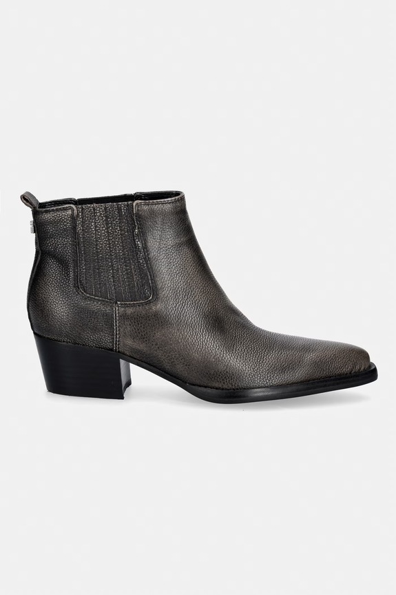 Guess čizme s niskom potpeticom za žene od kože WYNIE FLTWYI.LEA10.BLACK crna AW26