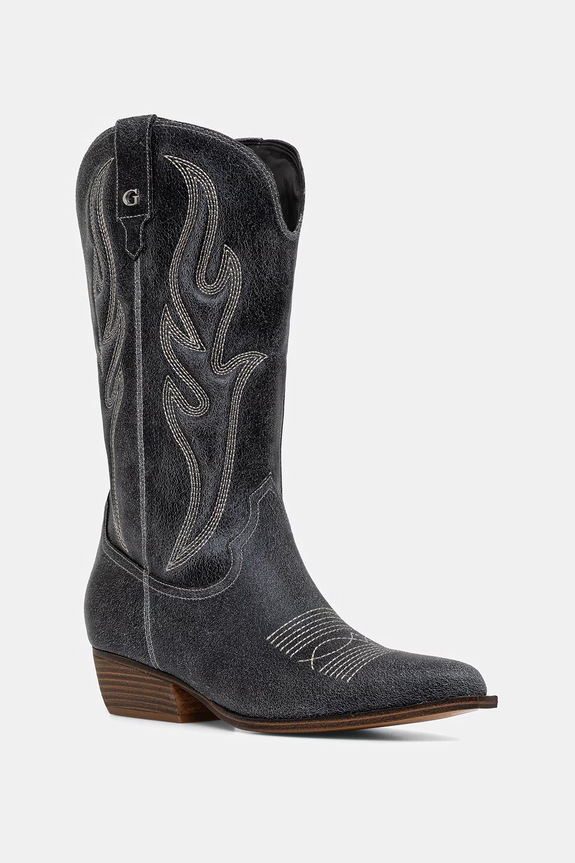 Guess ковбойские сапоги для женщин кожаные LARGEN чёрный FLTLGE.LEA11.BLACK