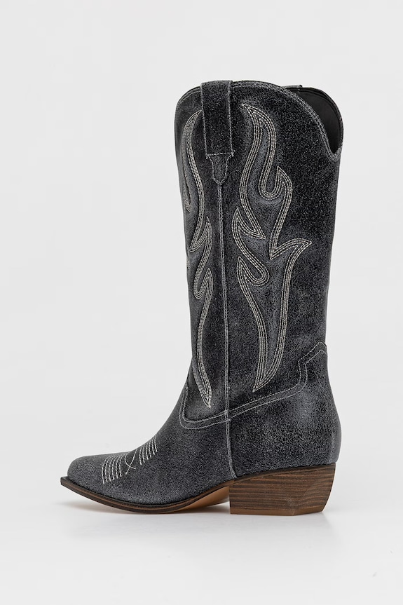 Обувь Guess ковбойские сапоги для женщин кожаные LARGEN FLTLGE.LEA11.BLACK чёрный