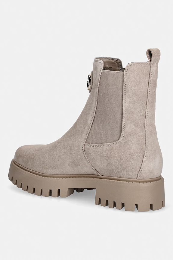 Obuća Guess čizme s platformom za žene od brušene kože FIDA2 FLTF2D.SUE10.GREY siva