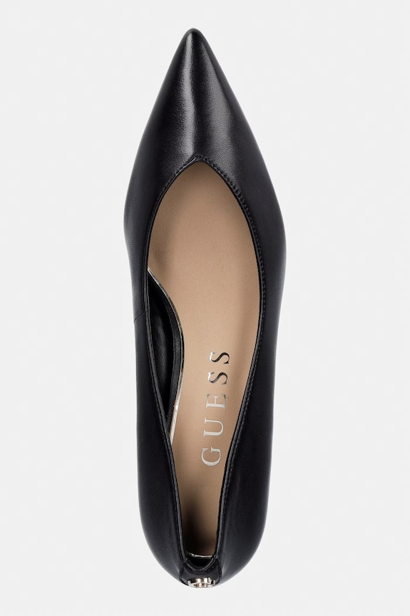 Guess štikle od kože CASEN crna FLTCSE.LEA08.BLACK