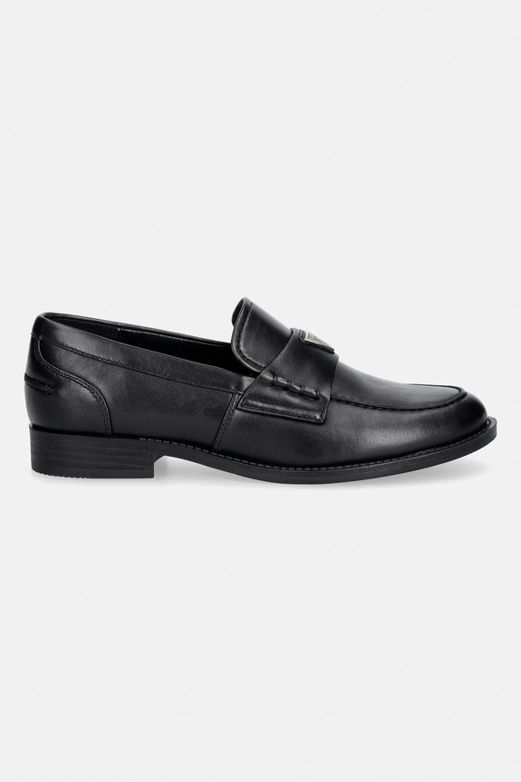 Guess mokasinke za žene od kože BELISO FLTBSO.LEA14.BLACK crna AW26