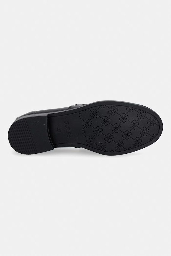 Guess mokasinke za žene od kože BELISO FLTBSO.LEA14.BLACK crna