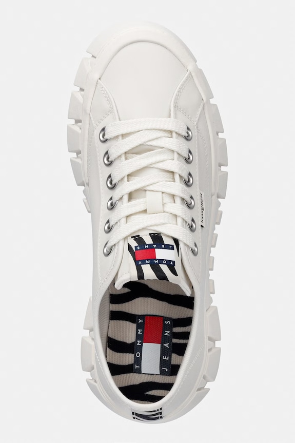 Tommy Jeans TJ PLATFORM SNEAKER ZEBRA sneakersy damskie biały EN0EN03070