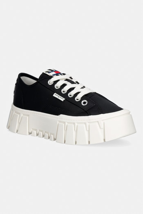 Tommy Jeans TJ PLATFORM SNEAKER ZEBRA sneakersy damskie czarny EN0EN03070