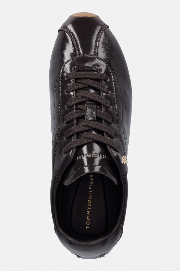 Tommy Hilfiger BELLA SNEAKER LEATHER tenisice za žene od kože smeđa FW0FW09495