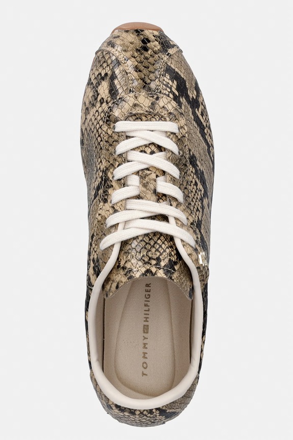 Tommy Hilfiger BELLA SNEAKER SNAKE tenisice za žene od kože bež FW0FW09415