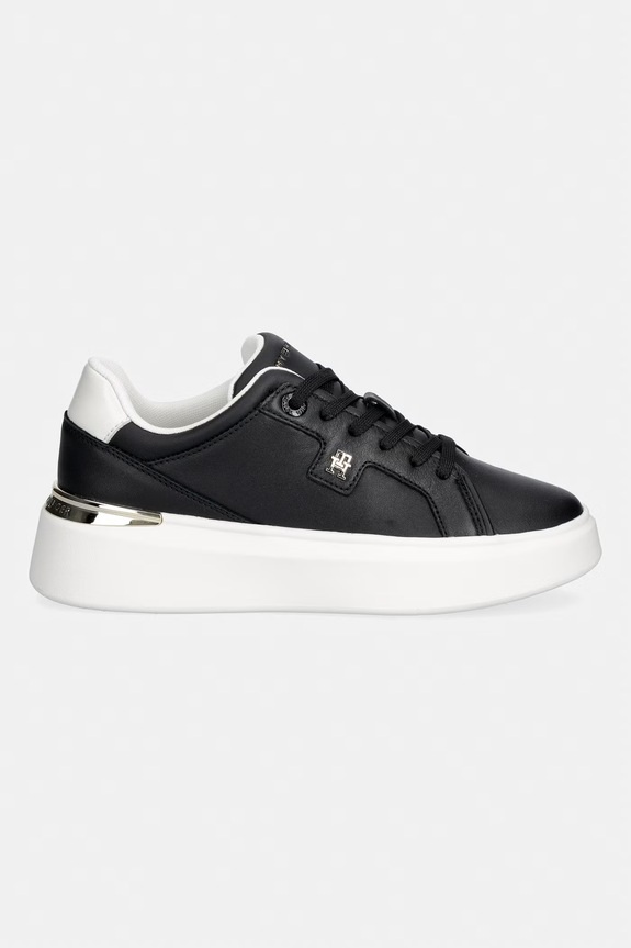 Tommy Hilfiger TH CHIC PLATFORM tenisice za žene od kože FW0FW09396 crna AW26