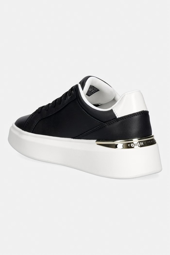 Obuća Tommy Hilfiger TH CHIC PLATFORM tenisice za žene od kože FW0FW09396 crna