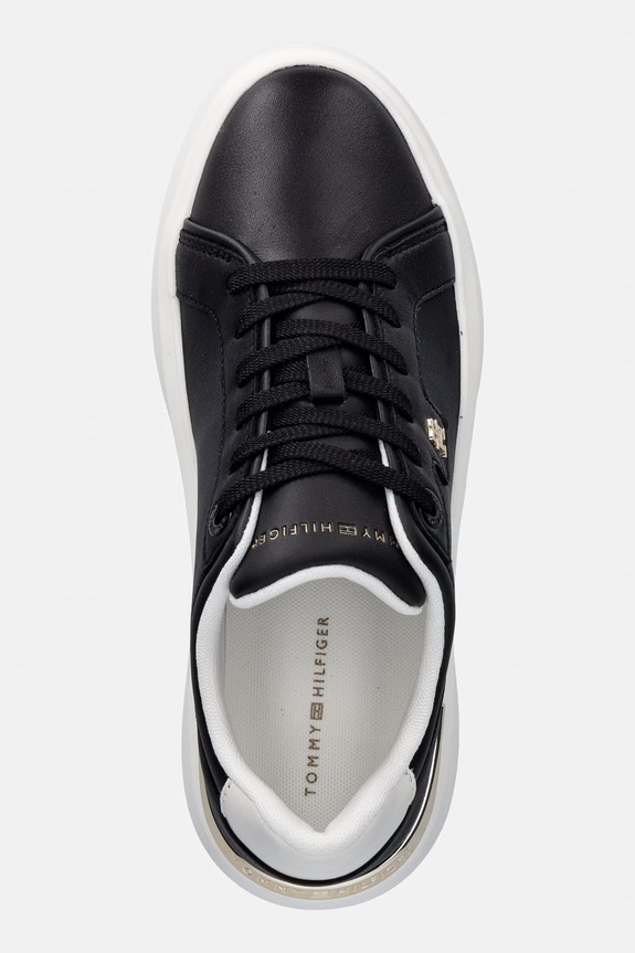 Tommy Hilfiger TH CHIC PLATFORM tenisice za žene od kože crna FW0FW09396