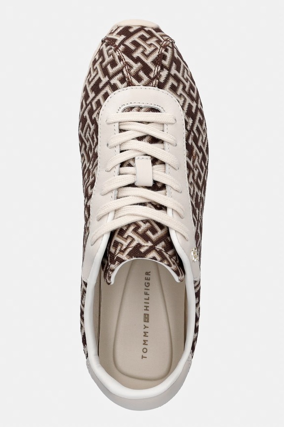 Tommy Hilfiger BELLA MONOGRAM SNEAKER sneakers boty dámské hnědá FW0FW09523