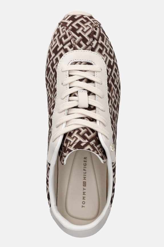 Tommy Hilfiger BELLA MONOGRAM SNEAKER sneakers boty dámské hnědá FW0FW09523