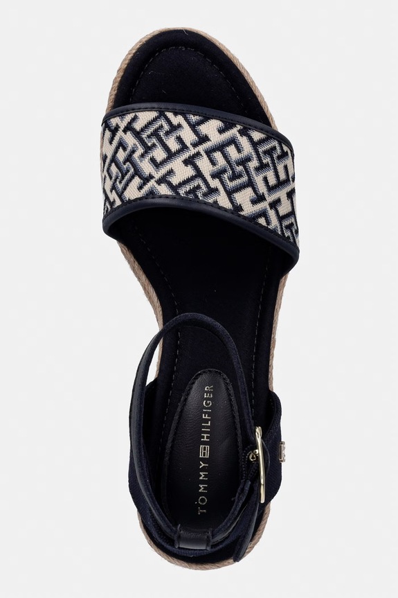 Tommy Hilfiger sandały na koturnie TH MID ESPAD WEDGE JACQUARD granatowy FW0FW09519