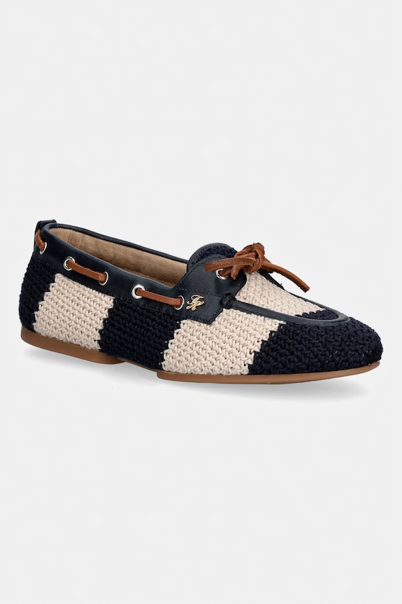 Tommy Hilfiger mokasíny dámské TH FLEX BOAT SHOE CROCHET námořnická modř FW0FW09506