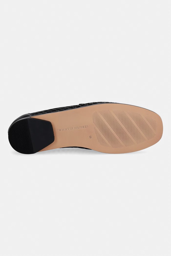 Tommy Hilfiger mokasinke za žene od kože TH COIN LTH LOAFER LASER CUT FW0FW09427 crna