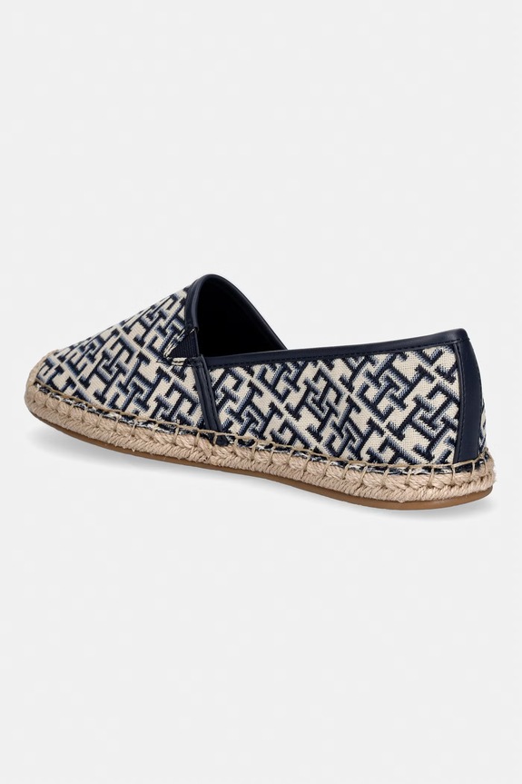 Obuwie Tommy Hilfiger espadryle damskie TH MONOGRAM JACQUARD ESPADRILLE FW0FW09501 granatowy