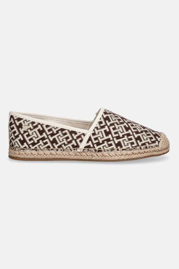 Tommy Hilfiger espadrilles női TH MONOGRAM JACQUARD ESPADRILLE FW0FW09501 barna AW26
