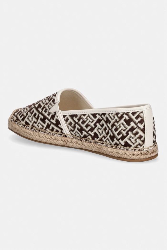Cipők Tommy Hilfiger espadrilles női TH MONOGRAM JACQUARD ESPADRILLE FW0FW09501 barna