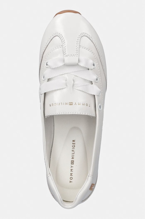 Tommy Hilfiger baleríny kožené BELLA BALLET SNEAKER bílá FW0FW09449