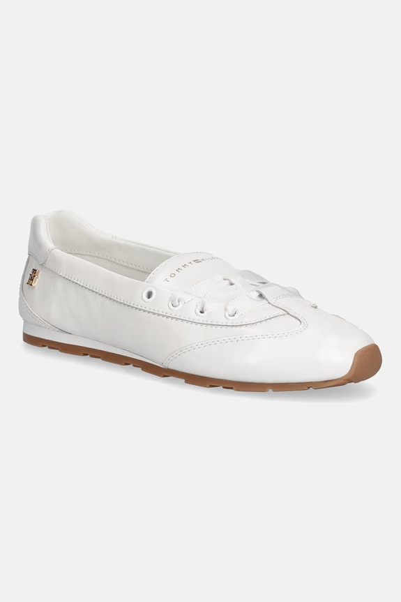 Tommy Hilfiger baleriny skórzane BELLA BALLET SNEAKER beżowy FW0FW09449