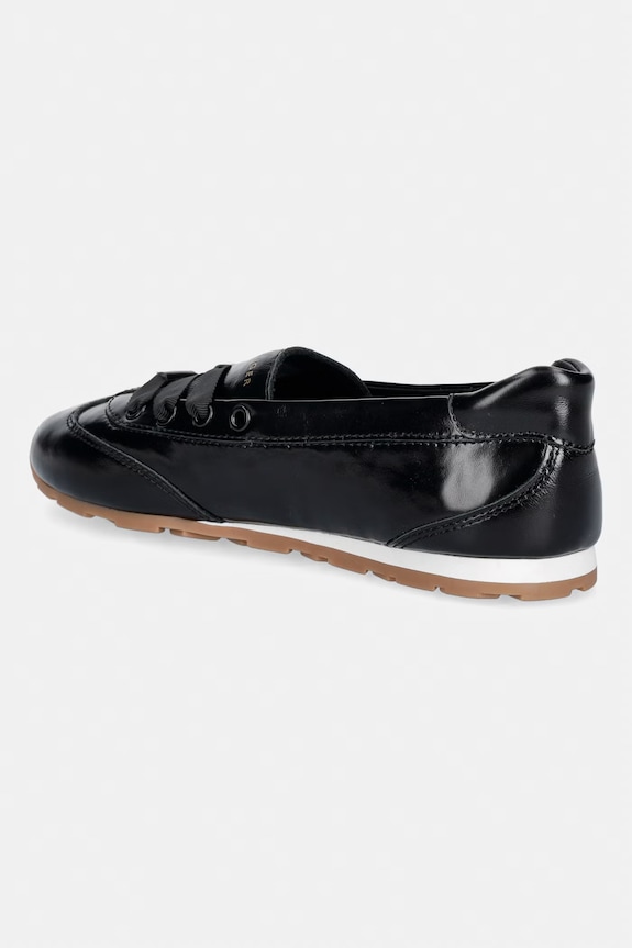 Obuwie Tommy Hilfiger baleriny skórzane BELLA BALLET SNEAKER FW0FW09449 czarny