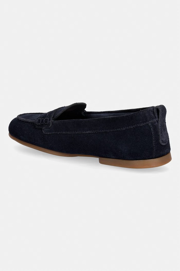 Boty Tommy Hilfiger mokasíny dámské semišové TH FLEX SUEDE LOAFER BALLERINA FW0FW09507 námořnická modř