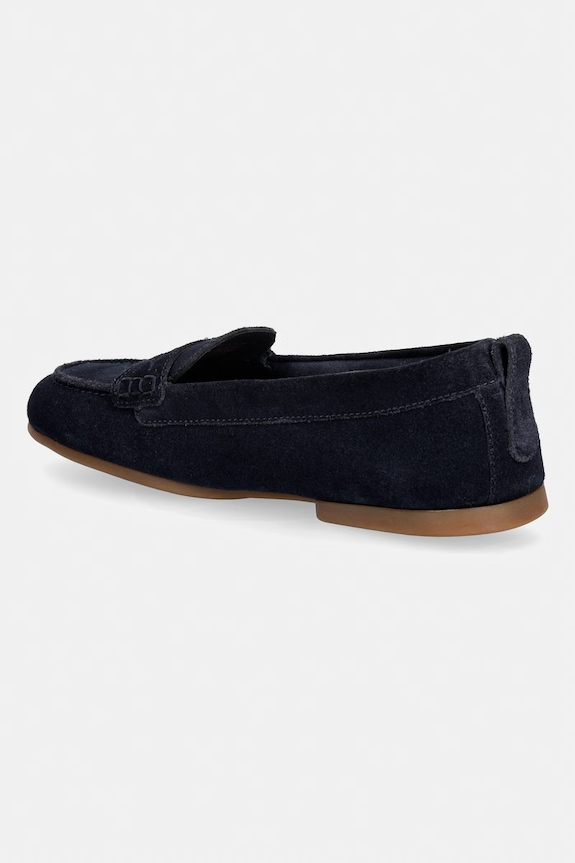 Boty Tommy Hilfiger mokasíny dámské semišové TH FLEX SUEDE LOAFER BALLERINA FW0FW09507 námořnická modř