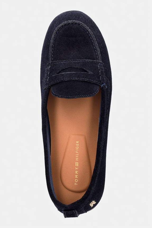 Tommy Hilfiger mokasíny dámské semišové TH FLEX SUEDE LOAFER BALLERINA námořnická modř FW0FW09507