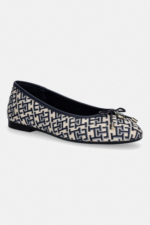 Tommy Hilfiger baleriny TH CHARM JACQUARD BALLERINA granatowy FW0FW09504