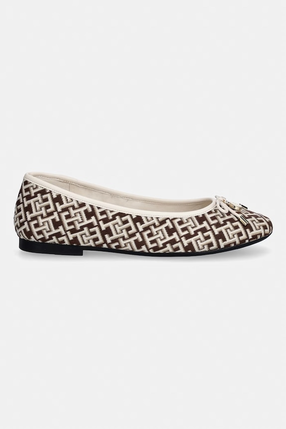Tommy Hilfiger baleriny TH CHARM JACQUARD BALLERINA FW0FW09504 brązowy AW26
