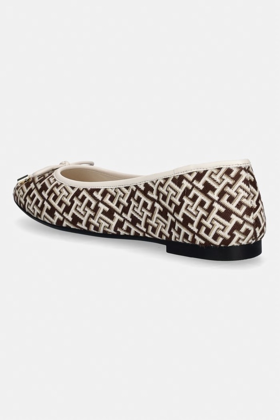 Obuwie Tommy Hilfiger baleriny TH CHARM JACQUARD BALLERINA FW0FW09504 brązowy
