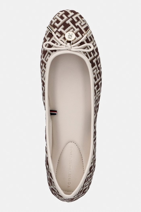 Tommy Hilfiger baleriny TH CHARM JACQUARD BALLERINA brązowy FW0FW09504