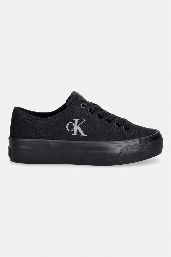 Calvin Klein VULC FLATFORM LOW CANVAS MG tenisówki damskie YW0YW01763.0GJ czarny AW26