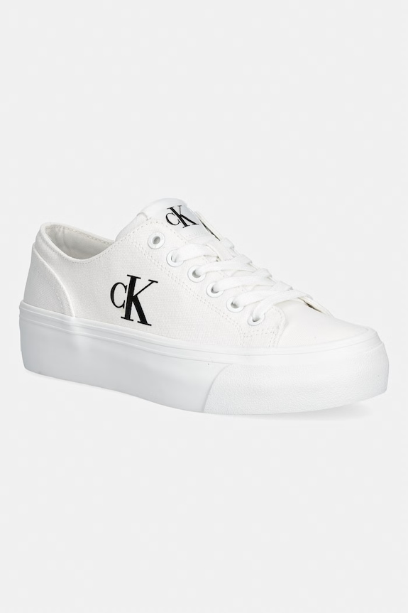 Calvin Klein VULC FLATFORM LOW CANVAS MG tenisky dámské bílá YW0YW01763.02Q