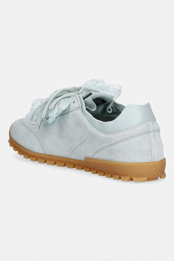 Obuća Calvin Klein LOW PROFILE RUN MG SUE DB LACES tenisice za žene od kože HW0HW03150.PFD plava