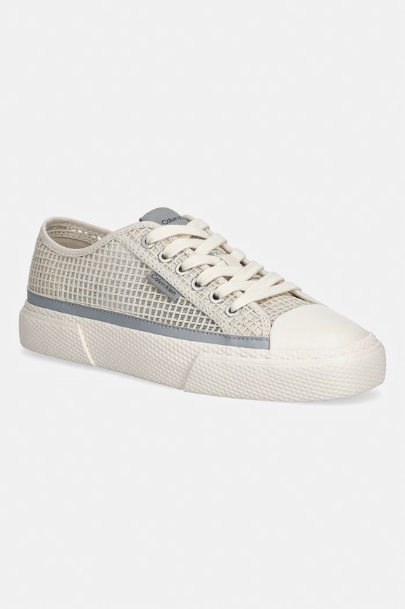 Calvin Klein VULC LACEUP LOW RAFFIA tenisówki damskie beżowy HW0HW03082.CKS