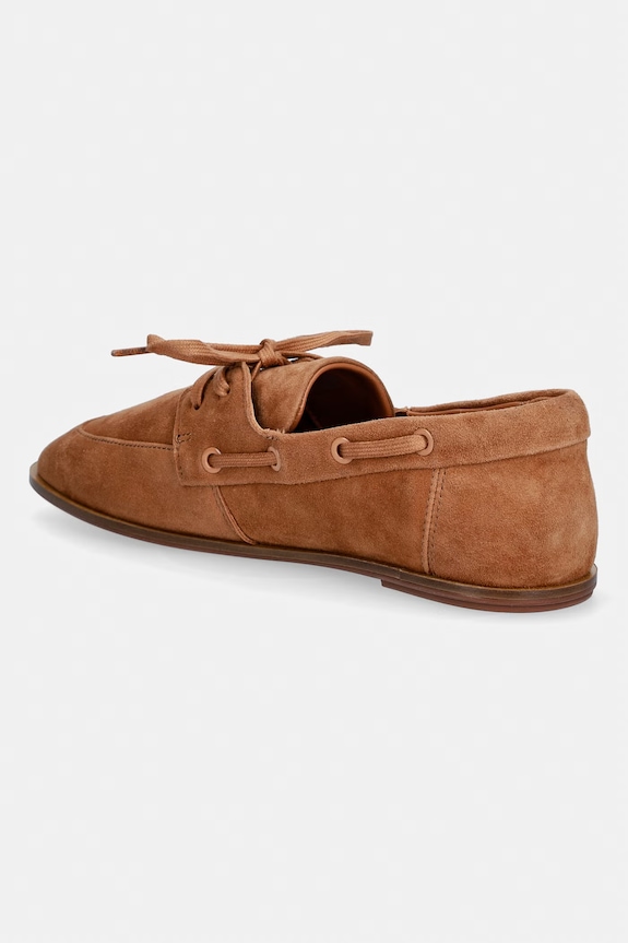 Boty Calvin Klein mokasíny dámské semišové ESS BOATSHOE SUEDE HW0HW03290.GBQ hnědá