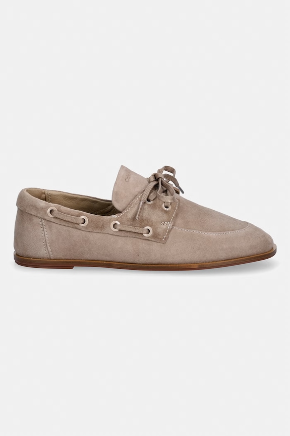 Calvin Klein mokasíny dámské semišové ESS BOATSHOE SUEDE HW0HW03290.AFF béžová AW26