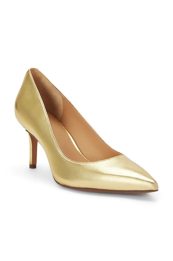 Lauren Ralph Lauren στιλέτο δερμάτινο Lanette 802978205002.710 χρυσαφί AW26