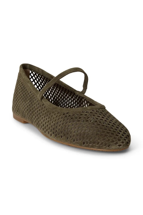 Lauren Ralph Lauren μπαλαρίνες δερμάτινες Jayna Mj 802P12019004.300 πράσινο AW26