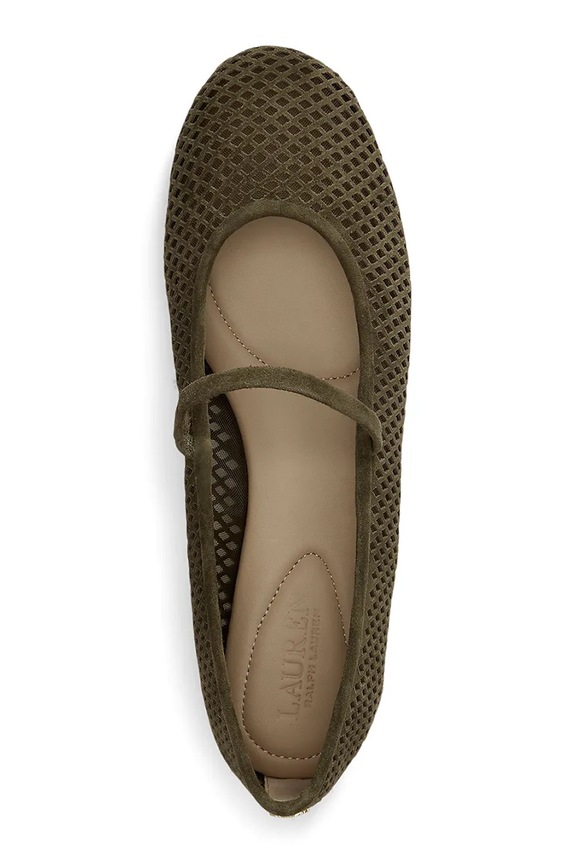 Παπούτσια Lauren Ralph Lauren μπαλαρίνες δερμάτινες Jayna Mj 802P12019004.300 πράσινο