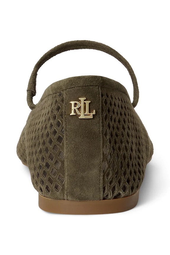 Lauren Ralph Lauren μπαλαρίνες δερμάτινες Jayna Mj πράσινο 802P12019004.300