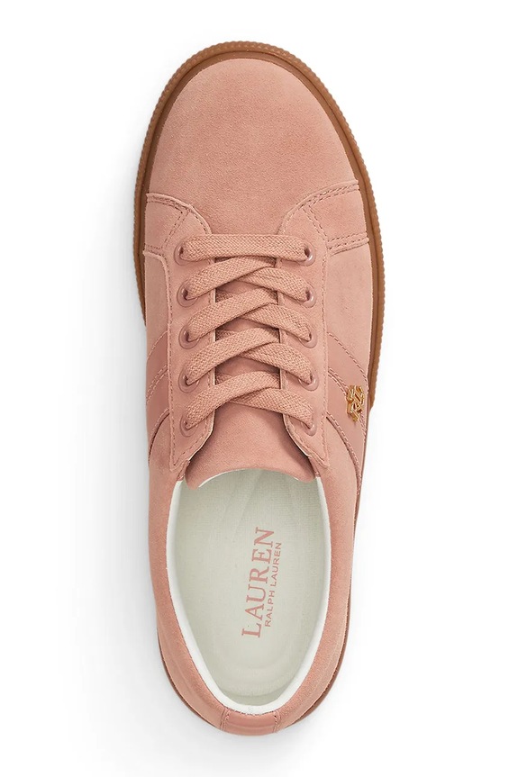 Obuća Lauren Ralph Lauren Janson II tenisice za žene od kože 802868344006.650 roza