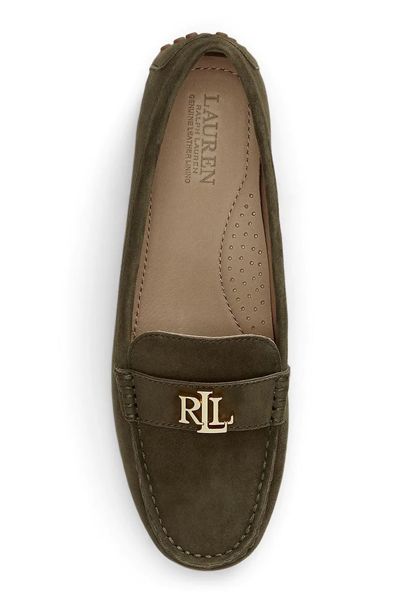 Obuća Lauren Ralph Lauren mokasinke za žene od brušene kože Barnsbury 802821629036.300 zelena