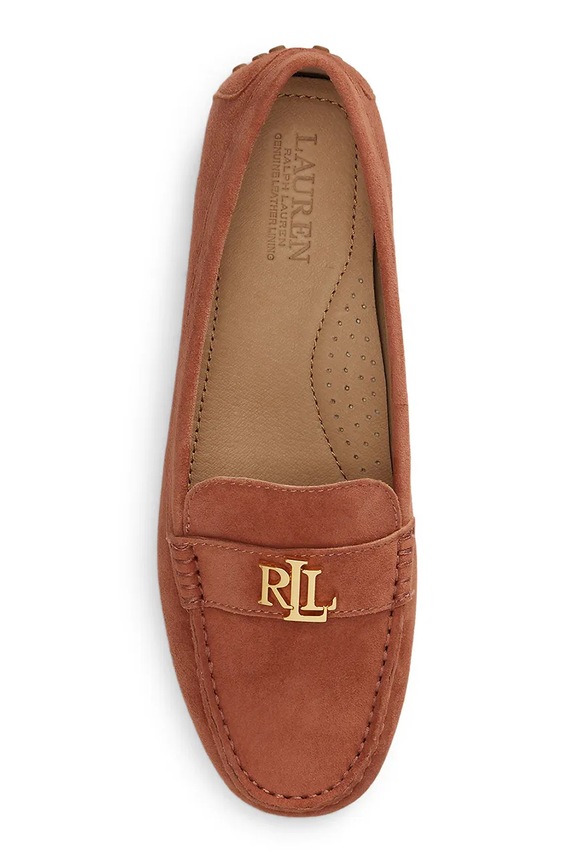 Obuća Lauren Ralph Lauren mokasinke za žene od brušene kože Barnsbury 802821629033.600 narančasta