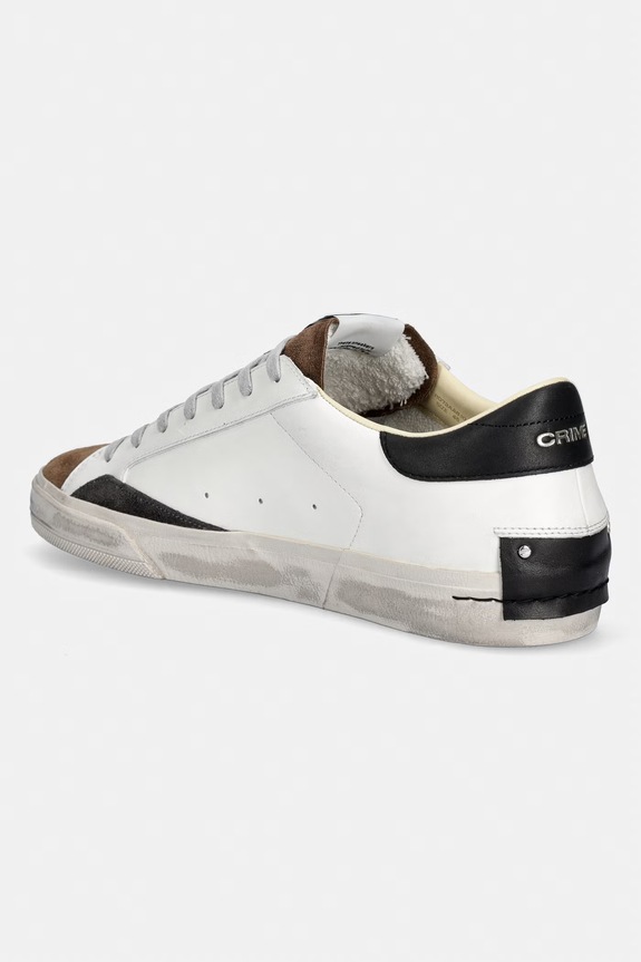Obuwie Crime London DISTRESSED 2.0 sneakersy męskie skórzane 11072AA8.10 biały