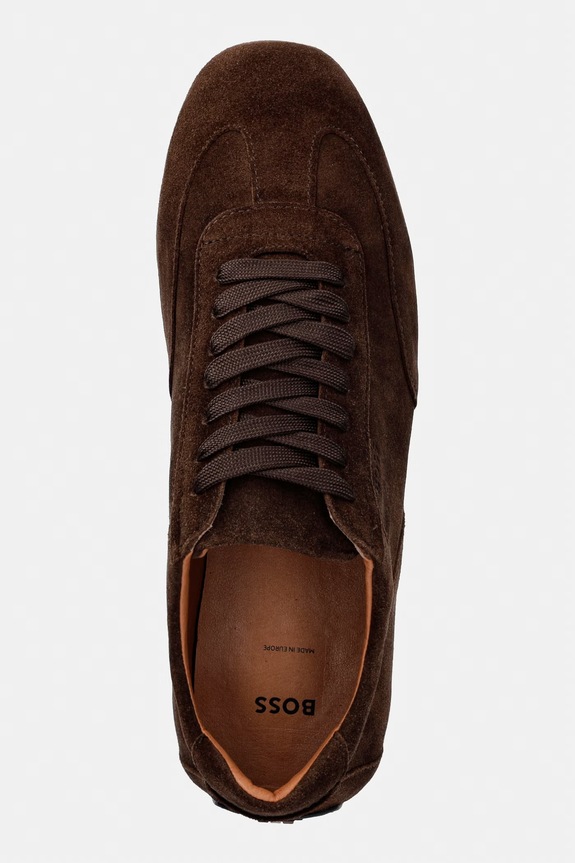 BOSS Noel sneakers da uomo in scamoscio marrone 50568711.203