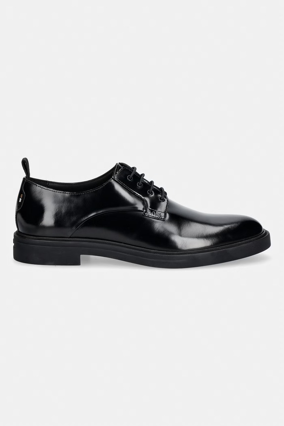 BOSS половинки обувки мъжки от кожа Calev 50568892.001 черен AW26