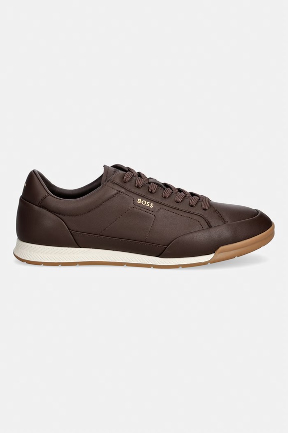 BOSS Nitan sneakers da uomo in pelle 50568493.201 marrone AW26