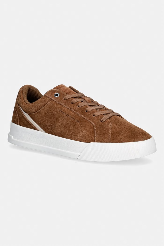 Tommy Hilfiger TH COURT PREMIUM SUEDE tenisice za muškarce od brušene kože smeđa FM0FM05880